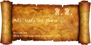 Mátyási Mara névjegykártya